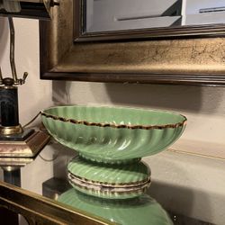 Vintage Green Bowl 