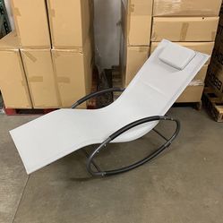 New in box $45 Zero Gravity Rocking Chair Outdoor Patio Lounge Chair Recline Rocker w/ Detachable Pillow 