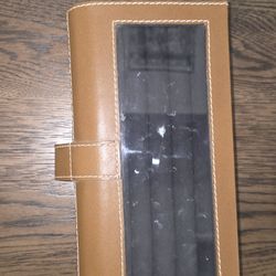 Brown Leather Jewelry Box Ring Holder