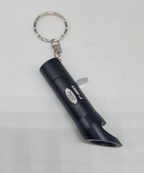 Brand New Ford F-350 Key Ring Black Keychain Flashlight Bottle Opener