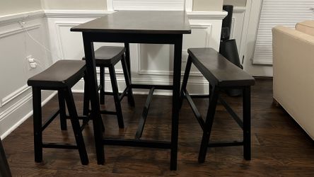 4 Person Counter Height Solid Oak Dining Set