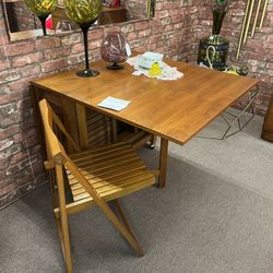 Danish Drop Leaf Hideaway Table & 4 Chairs