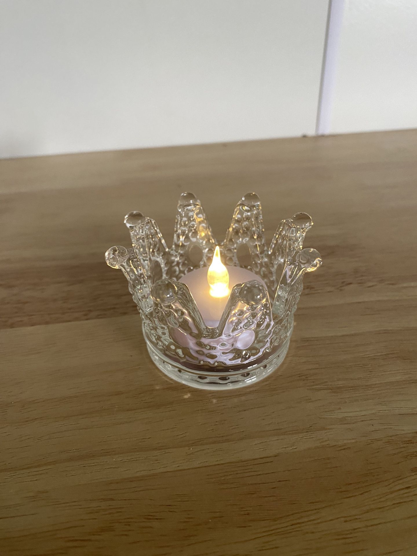 Glass Crown Tea Light Candle Holders