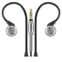 RHA MA750 Wired Stainless Steel Noise Isolating Earphones With Earhooks Silver