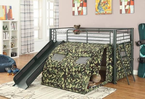 Twin Tent Bed With Slide In Army Camouflage!! Lowest Prices Ever!