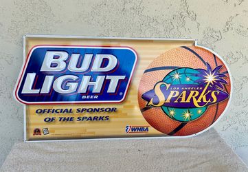 Bud Light Los Angeles Sparks WNBA metal bar sign.