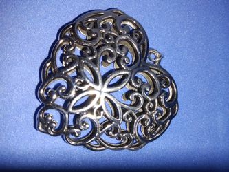 Large Filigree Heart Pendant (No Chain)