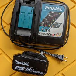 Makita 18v 5.0Ah Battery + Charger 