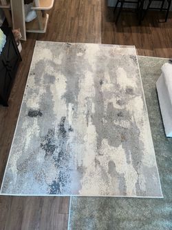 Beige abstract rug 5x7
