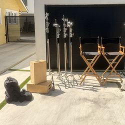 Film / Photo Production Kit – C-Stands, Directors Chairs, Apple Boxes + Sandbags