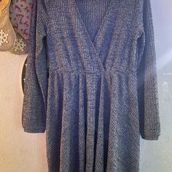 Grey Ribbed Dress