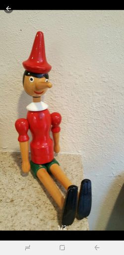 wooden vintage pinocchio doll