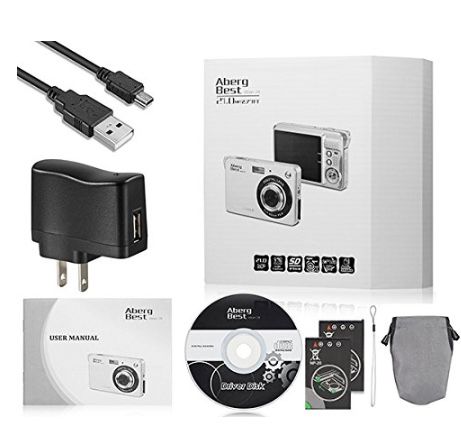 AbergBest 21 Mega Pixels 2.7" LCD Rechargeable HD Digital Camera Video Camera Digital Students Cameras,Indoor Outdoor for Adult/Seniors/Kid (Silver)