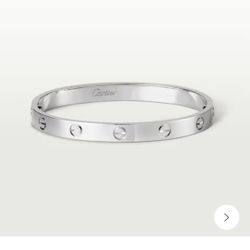 Cartier White Gold Love Bracelet Size 16