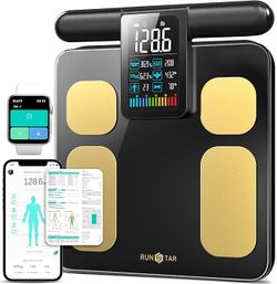 RunStar Scale for Body Weight and Fat Percentage, 8 Electrodes High Precision Digital Scale#2633UP2