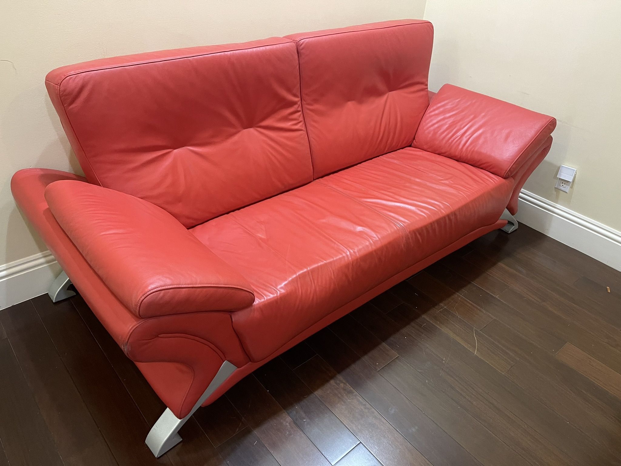 Red Leather sofa