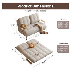 Convertible Sofa Bed – Brand New – Paid $754 (Receipt Available)