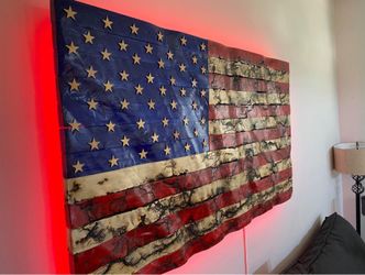 American Flag 🇺🇸 Wood custom carved ripple