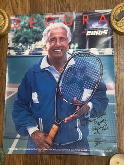 Signed Pancho Segura 1986 Tennis Poster