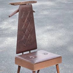 Vintage Mid Century Modern MCM Pearl Wick Valet Butler Storage Chair
