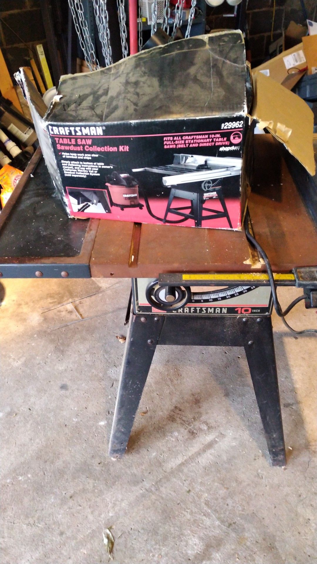 Sears Craftsman 10 inch table saw with dust collector
