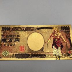 Super Saiyan 2 Original Broly (Dragon Ball Z) 24k Gold Plated Banknote