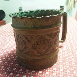 Vintage Persian Copper Tankard 4.25x4.25