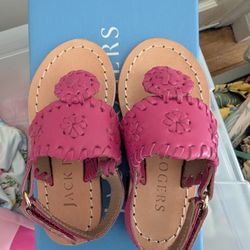 Jack Rogers Toddler Jacks Flat Sandal Size 5 Fuchsia NIB
