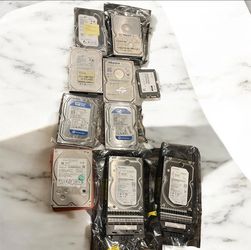 Lot of 11 Mixed HDD & SSD – 250GB to 3TB – SATA, SAS, IDE