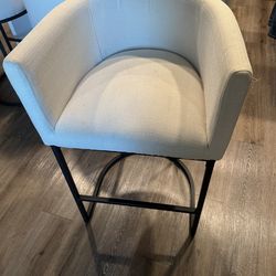 Cream cloth stools 3