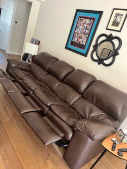 Reclining 4-Seater Leather Sofa