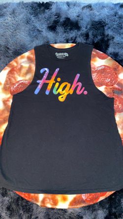 Spencer's Black 'High.' Graphic Muscle Tank Top