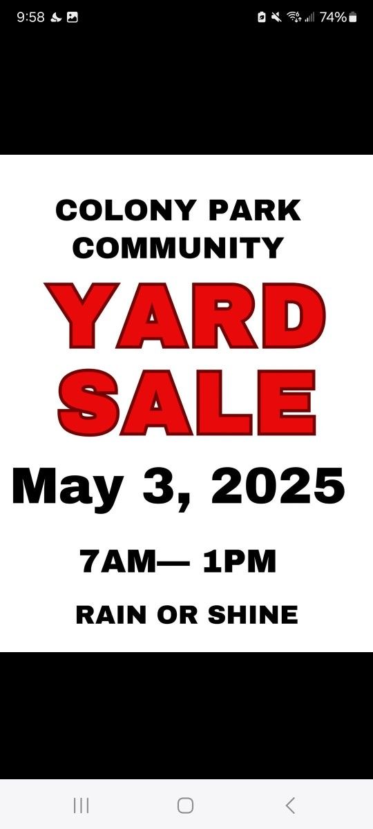 Colony Park Yard SALE