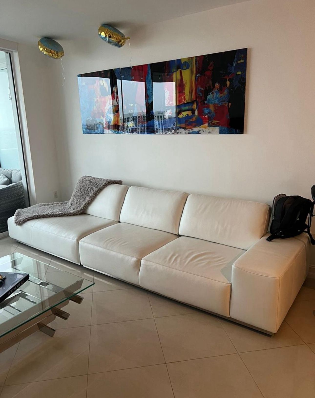 White Leather Sofa