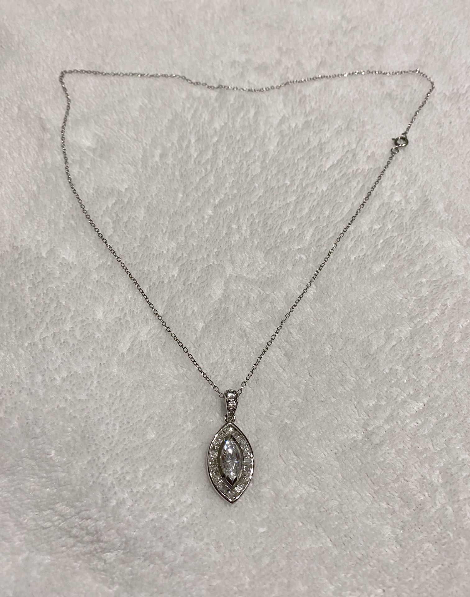 925 Silver Necklace with Beautiful Eye Shape Pendant