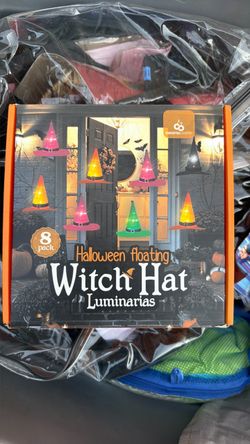 Halloween floating witch hat luminaries