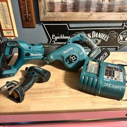 Makita Saw Saw Makita Drill Makita Blower  N Makita Charger And One Battery