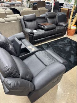 Sofa and loveseat Black recliners