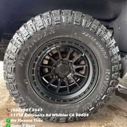 Lock Wheels Matte Black 17 inch 6x139.7 And 33x12.50r17 Mud Tires Tacoma Silverado Tahoe 4Runner And More