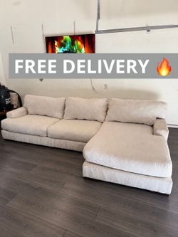 Large off white sectional couch - free delivery