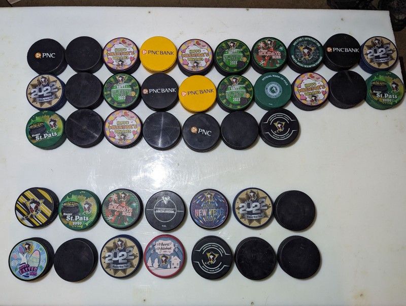 Wilkes Barre Scranton Penguins Signed Hockey Pucks