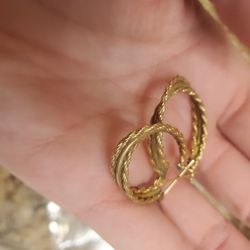 14k Gold Earrings ,Heavy.