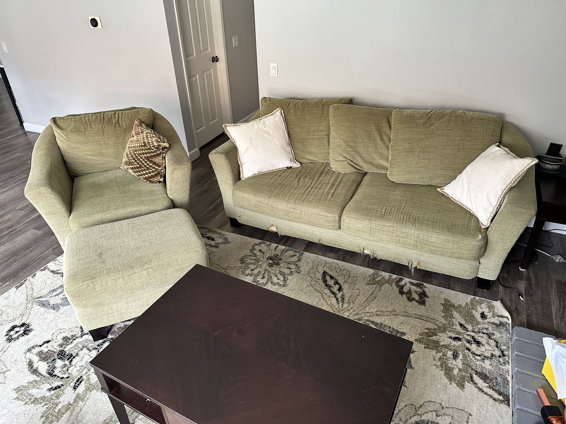 FREE!! Living Spaces Sofa, Chair, And Ottoman