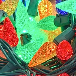 LED Lights- Faceted C6-60 LED Lights-Multi Color lights- Indoor/Outdoor use-New 