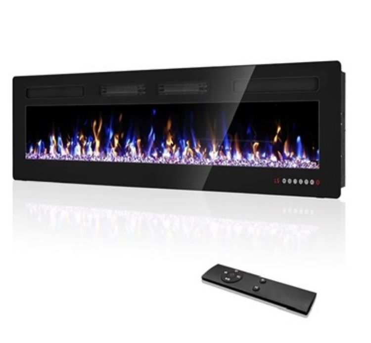 72” Thin Wall Mount Electric Fireplace