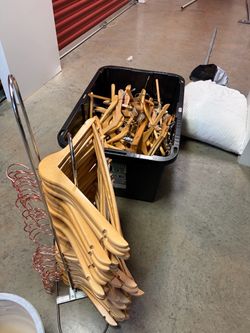 Large Lot of Wooden Clothes Hangers