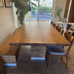 CB2 Acacia Wood Dining Set 