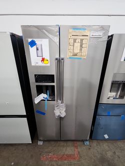 KitchenAid Stainless Steel Side-by-Side Refrigerator with Ice and Water Dispenser