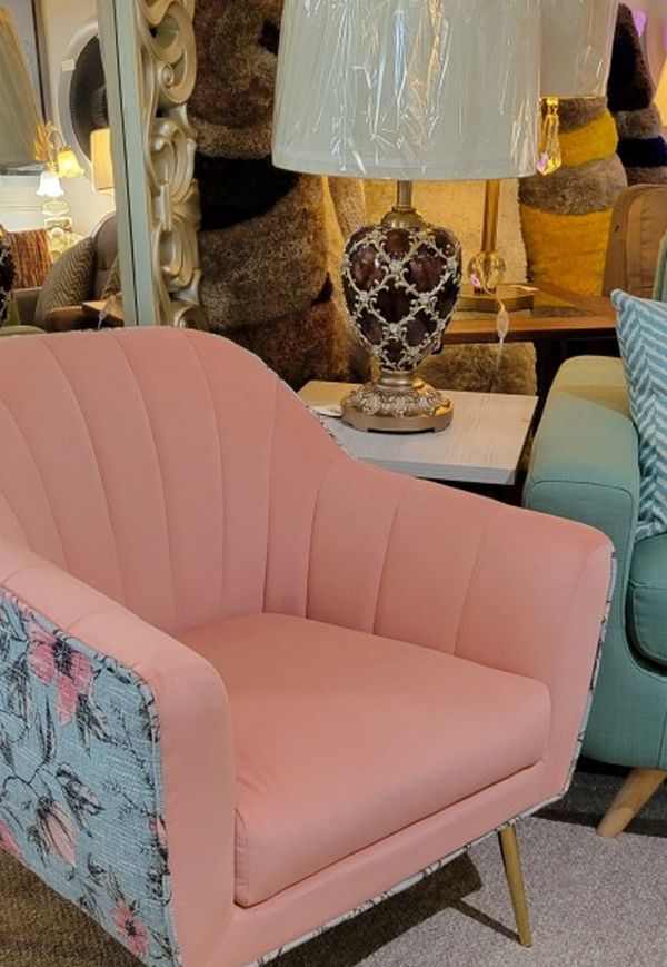Pink/Green Accent Living Room Chair
