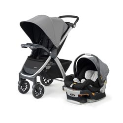 Chicco Bravo LE Trio Travel System Stroller with KeyFit 30 Zip Infant Car Seat - Driftwood (Grey)